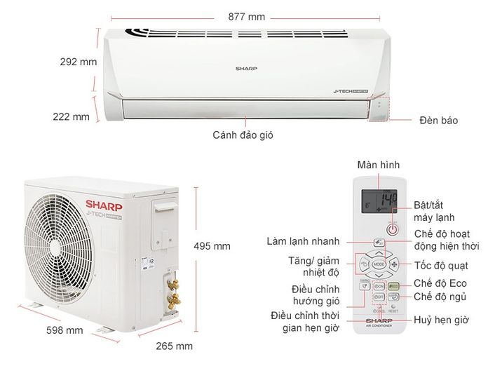 Máy lạnh Sharp cũ 2.5 HP Inverter